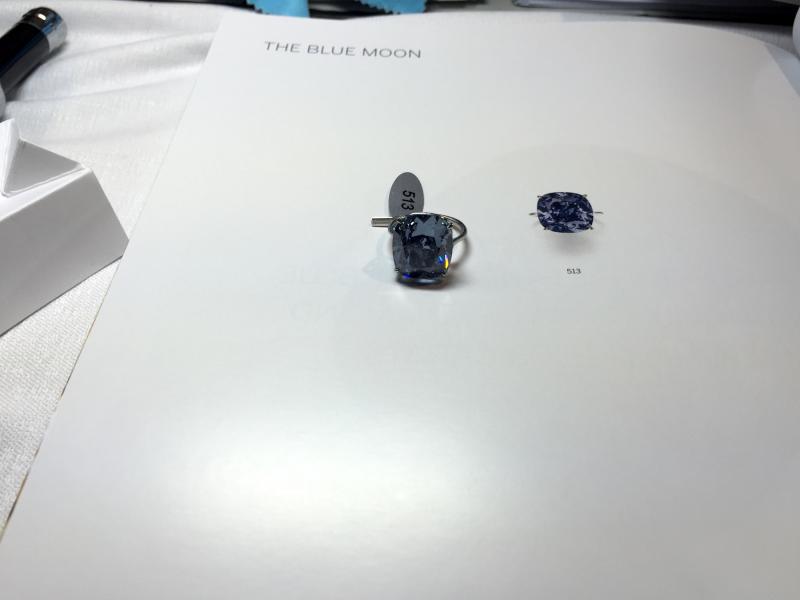 The Blue Moon Diamond at Sotheyb's Viewing
